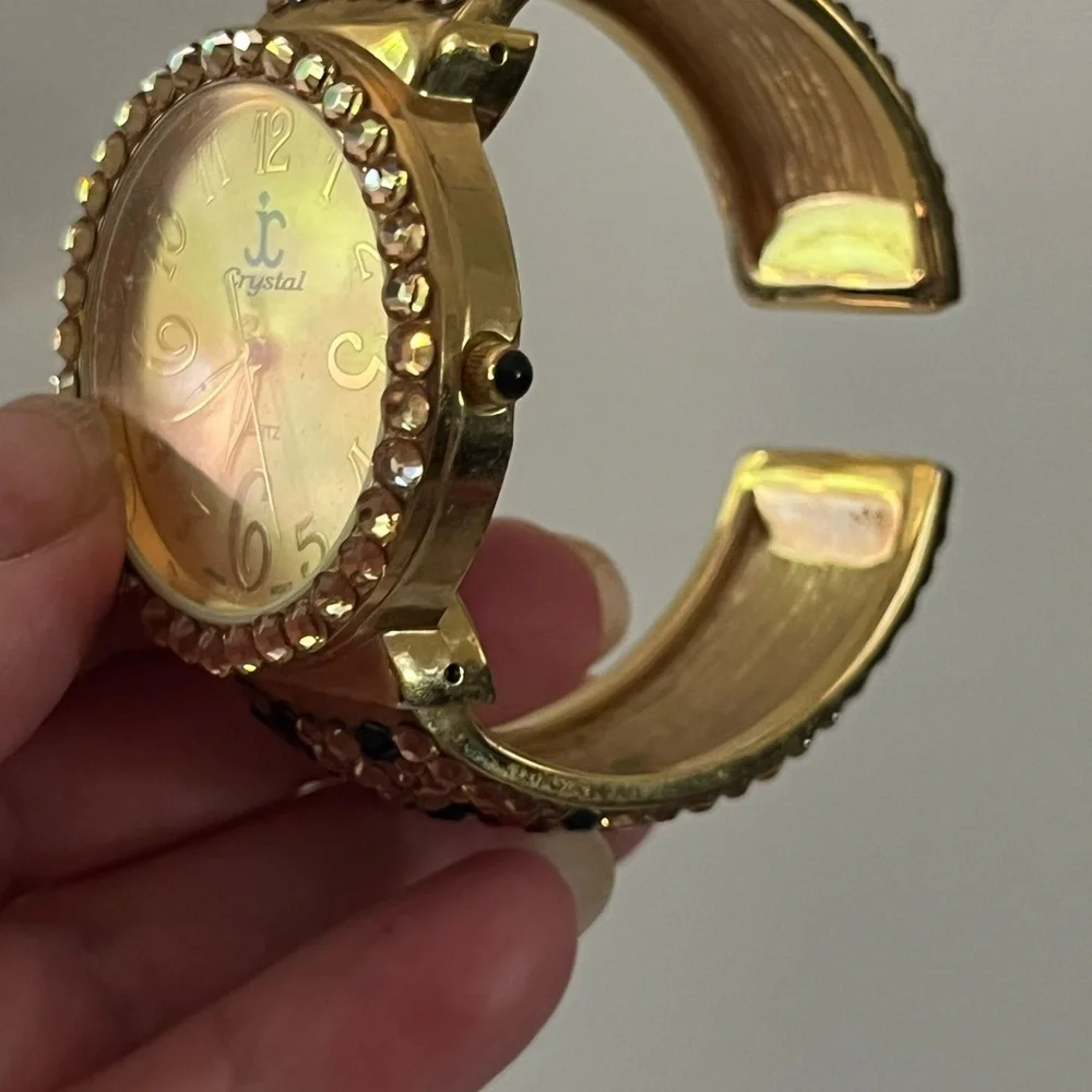 Gold and Black Crystal Watch vintage from Cache